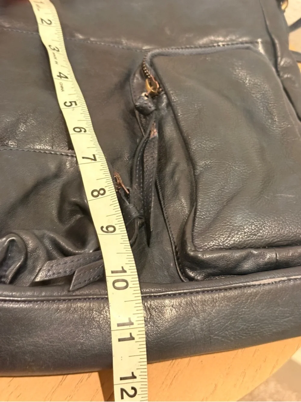 Men's Black Leather Crossbody Bag - Unbranded